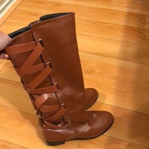 Brown Wide Calf Riding Boots